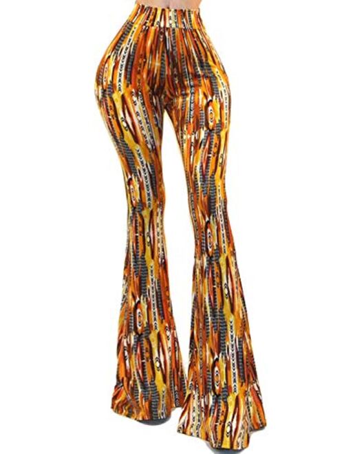 Vivicastle Women's USA Boho 3rd Hippie Wide Leg Flared Bell Bottom Pants