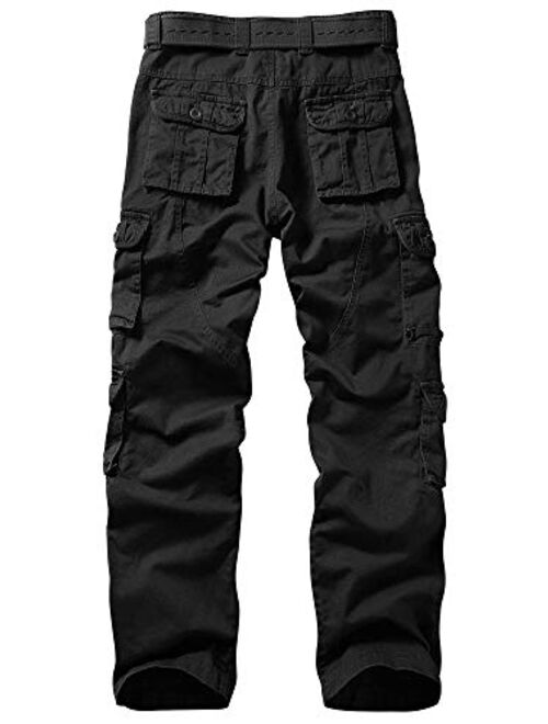 AKARMY Men's Military Tactical Pants Work Cargo Pants Casual Relaxed Fit Trousers with Multi Pockets