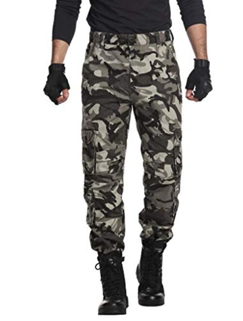 AKARMY Men's Military Tactical Pants Work Cargo Pants Casual Relaxed Fit Trousers with Multi Pockets