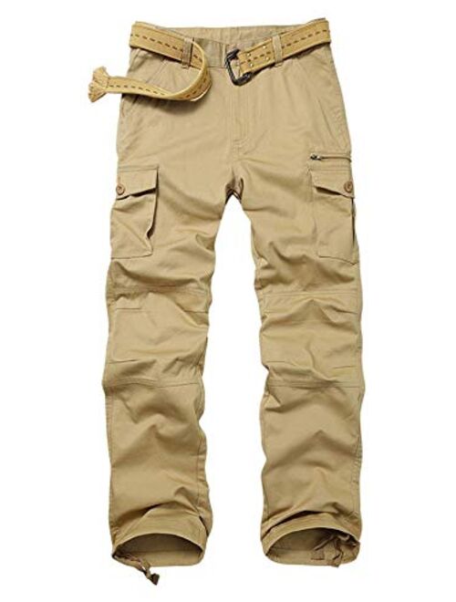 AKARMY Men's Military Tactical Pants Work Cargo Pants Casual Relaxed Fit Trousers with Multi Pockets