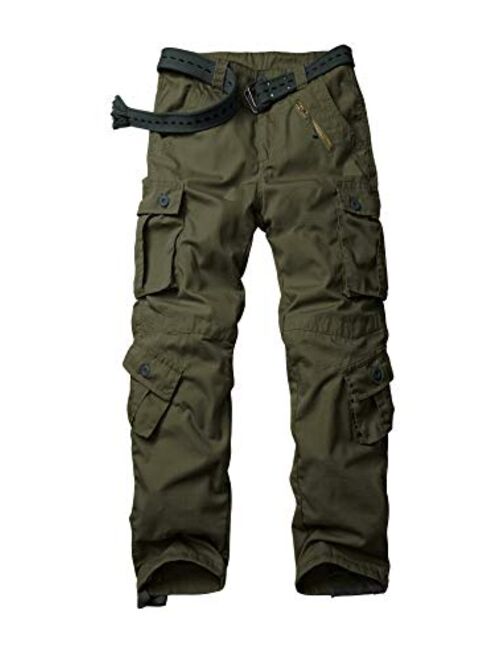 KOCTHOMY Men's Tear Resistant Lightweight Multi-Pockets Cargo Pants Tactical Outdoor Military Work Trousers