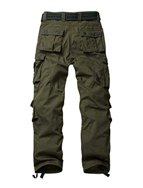 KOCTHOMY Men's Tear Resistant Lightweight Multi-Pockets Cargo Pants Tactical Outdoor Military Work Trousers