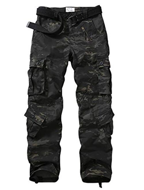 KOCTHOMY Men's Tear Resistant Lightweight Multi-Pockets Cargo Pants Tactical Outdoor Military Work Trousers