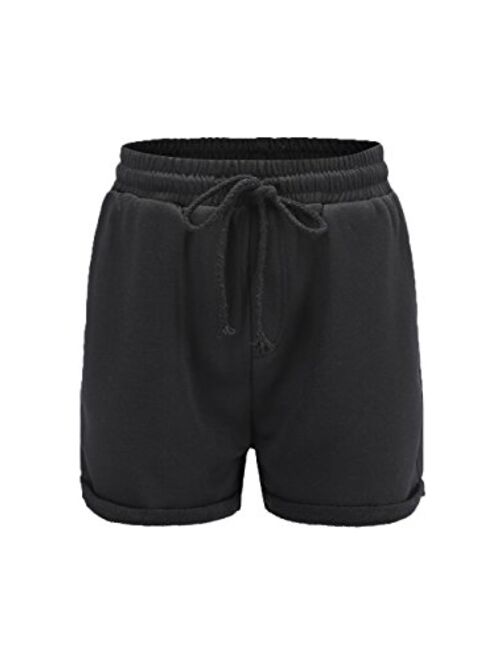 Famulily Women's Summer Beach Shorts Casual Comfy Pajama Shorts with Drawstring