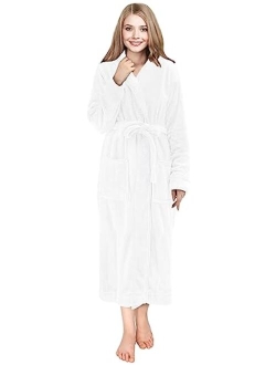 NY Threads Womens Fleece Bathrobe - Shawl Collar Soft Plush Robe Spa Robe