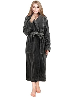 NY Threads Womens Fleece Bathrobe - Shawl Collar Soft Plush Robe Spa Robe