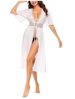 Women's Swimwear Cover Ups Sexy Open Front Beach Bikini Swimsuit Kimono Cardigan Long Flowy Beachwear