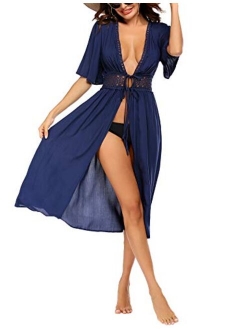 Women's Swimwear Cover Ups Sexy Open Front Beach Bikini Swimsuit Kimono Cardigan Long Flowy Beachwear