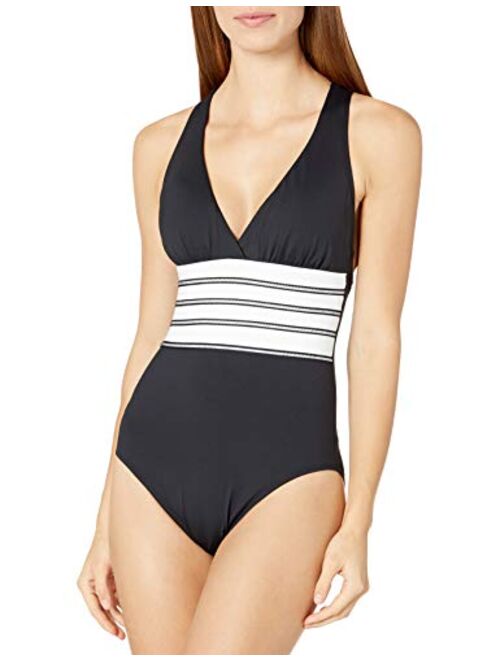 La Blanca Women's Multi Strap Cross Back One Piece Swimsuit