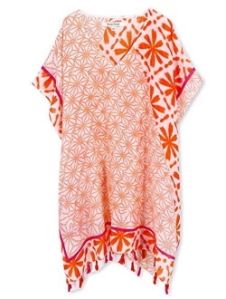 Moss Rose Women's Swimsuit Cover up Beach Kaftan for Bathing Suit with Floral Pattern