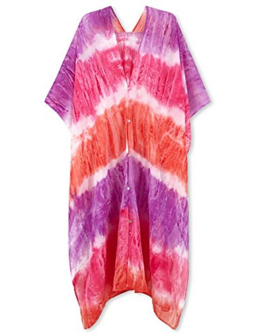 Moss Rose Women's Swimsuit Cover up Beach Kaftan for Bathing Suit with Floral Pattern