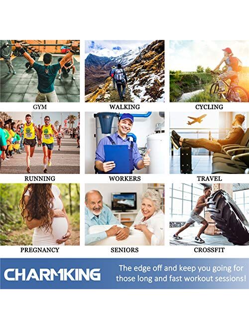 CHARMKING Compression Socks for Women & Men (6 Pairs) 15-20 mmHg is Best for Athletics, Running, Flight Travel, Crossfit