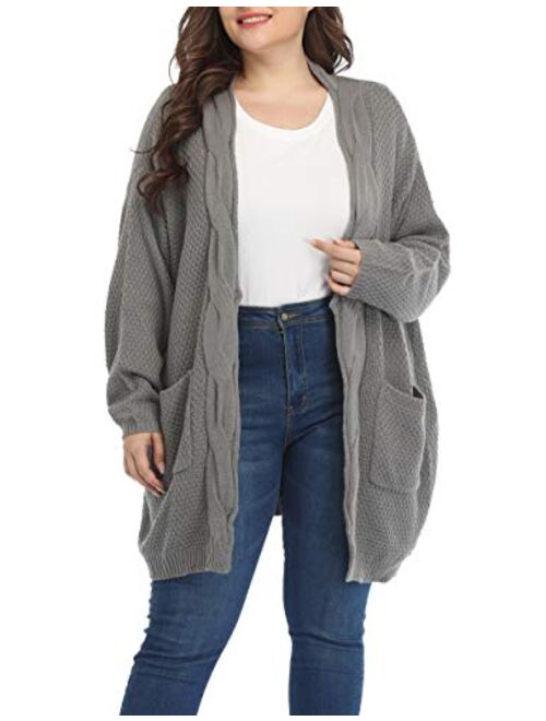 Shiaili Classic Plus Size Sweaters Thick Oversized Long Cardigans for Women