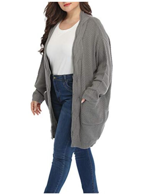 Shiaili Classic Plus Size Sweaters Thick Oversized Long Cardigans for Women