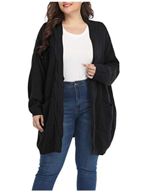 Shiaili Classic Plus Size Sweaters Thick Oversized Long Cardigans for Women