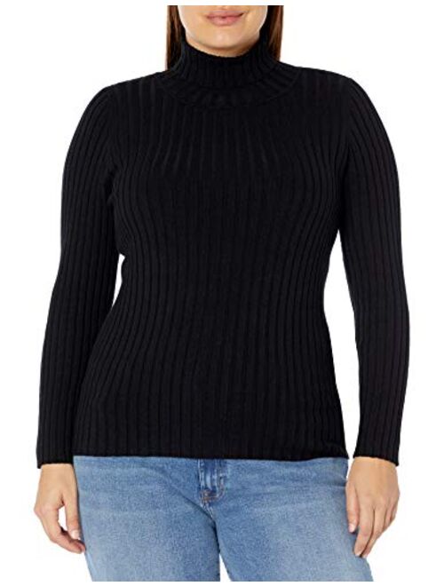 The Drop Women's Amy Fitted Turtleneck Ribbed Sweater