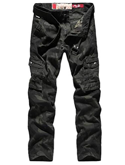 Lavnis Men's Casual Cargo Pants Military Army Camo Combat Camouflage Work Pants