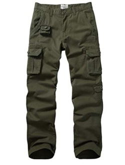 AKARMY Men's Rip-Stop Cotton Casual Cargo Pants, Military Tactical Pants Work Relaxed Fit Combat Trousers with 9 Pockets