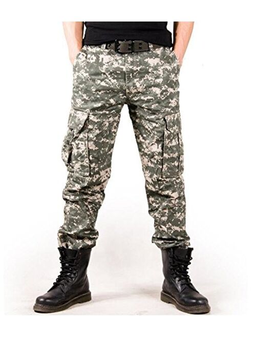 Tonwhar Men's Camouflage Hunting Cargo Pant Cotton Casual Military Army Camo Pants