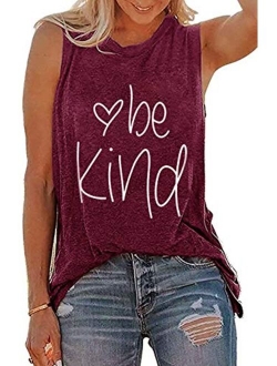 Womens Be Kind Shirt and Tank Tops Leopard Rainbow Print Graphic Tees Inspirational Teacher Tees Tops