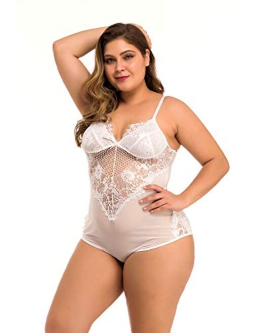 Sexy Lingerie for Women Plus Size Lace Sexy Bodysuit for Women Teddy Babydoll Lingerie Womens Sleepwear Nightgowns