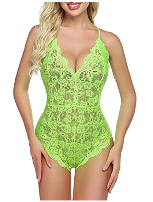 Avidlove Women Teddy Lingerie One Piece Babydoll Mini Bodysuit