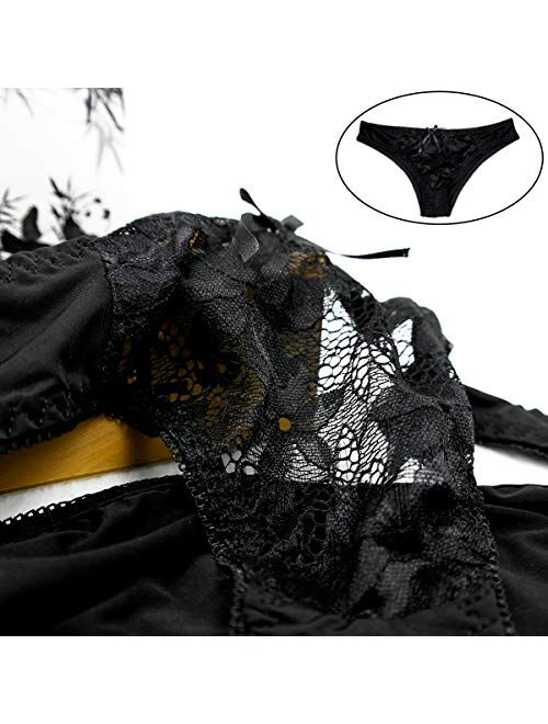 Push Up Bra and Panty Sets for Women Full-Coverage Undrewire Bra Lace Lingeries Sets Everyday Bras 34B-46DD Cup