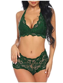 East doll Sexy Lingerie for Women High Waist Bra and Panty Set Strappy Babydoll Bodysuit