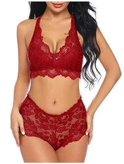 East doll Sexy Lingerie for Women High Waist Bra and Panty Set Strappy Babydoll Bodysuit