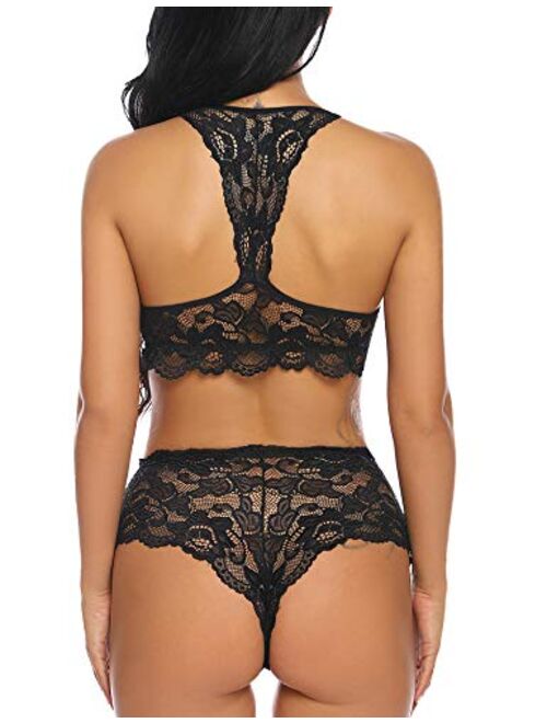 Sexy Lingerie for Women High Waist Bra and Panty Set Strappy Babydoll  Bodysuit