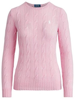 RALPH LAUREN Women's Crewneck Cable Knit Pony Logo Sweater