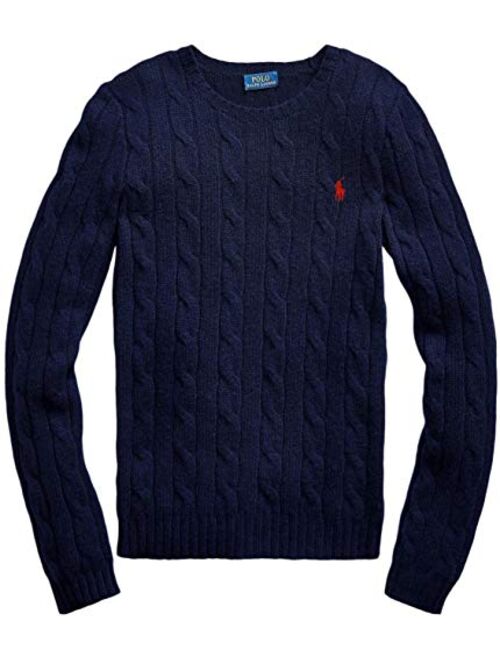 Polo Ralph Lauren RALPH LAUREN Women's Crewneck Cable Knit Pony Logo Sweater