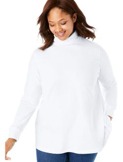 Woman Within Plus Size Perfect Long Sleeve Turtleneck