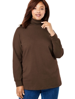 Woman Within Plus Size Perfect Long Sleeve Turtleneck