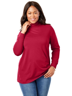 Woman Within Plus Size Perfect Long Sleeve Turtleneck