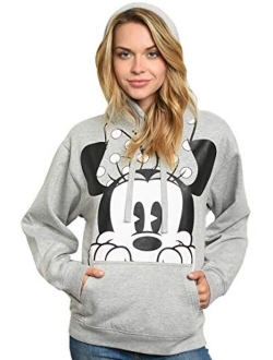 Women Hoodie Minnie Mouse Peeking Pullover Sweatshirt