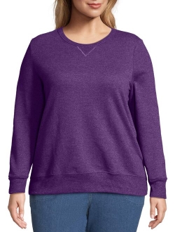 Women's Plus Size Fleece Pullover Sweatshirt