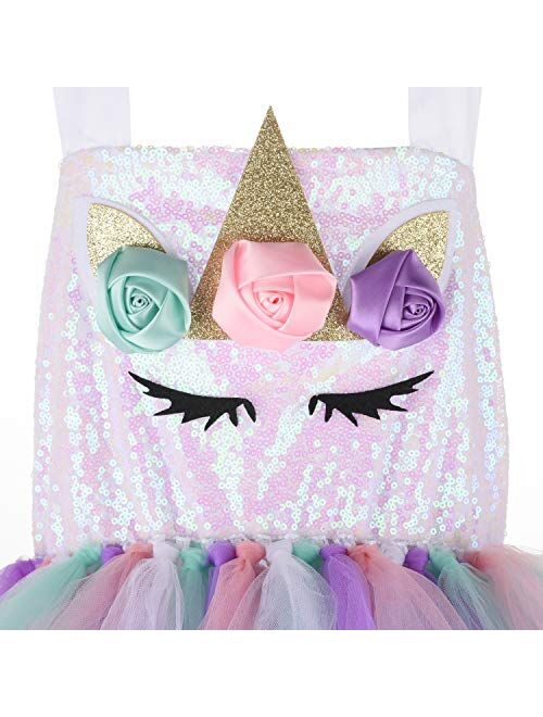 Halloween Tutu Dreams Unicorn Costumes for Girls with Headband and Wings