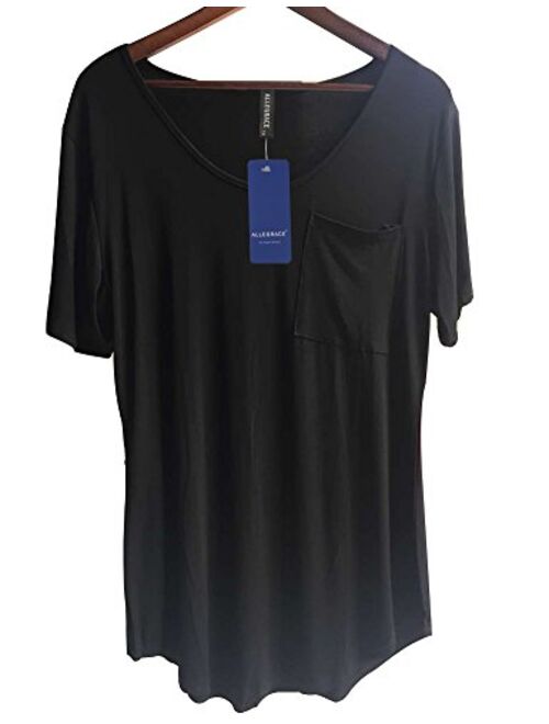 Allegrace Womens Casual Scoop Collar Plus Size T Shirts Summer Tops Tee