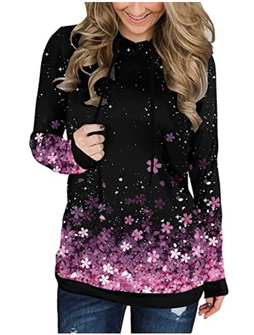 onlypuff Womens Hoodie Sweatshirts Casual Tunic Tops Long Sleeve Tie Dye Shirts with Pockets