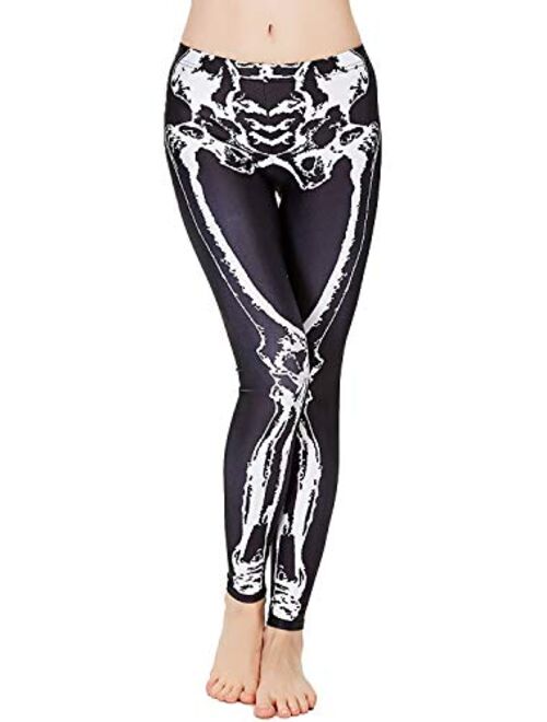 Sipaya Women's Brushed Christmas Ankle Length Seasonal Printed Leggings S-3XL