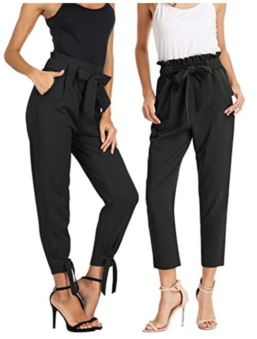 GRACE KARIN Womens Casual High Waist Pencil Pants with Bow-Knot Pockets for Work