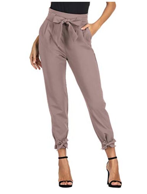 GRACE KARIN Womens Casual High Waist Pencil Pants with Bow-Knot Pockets for Work