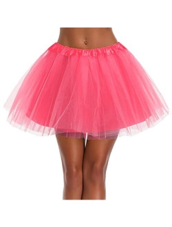 Women's, Teen, Adult Classic Elastic 3, 4, 5 Layered Tulle Tutu Skirt