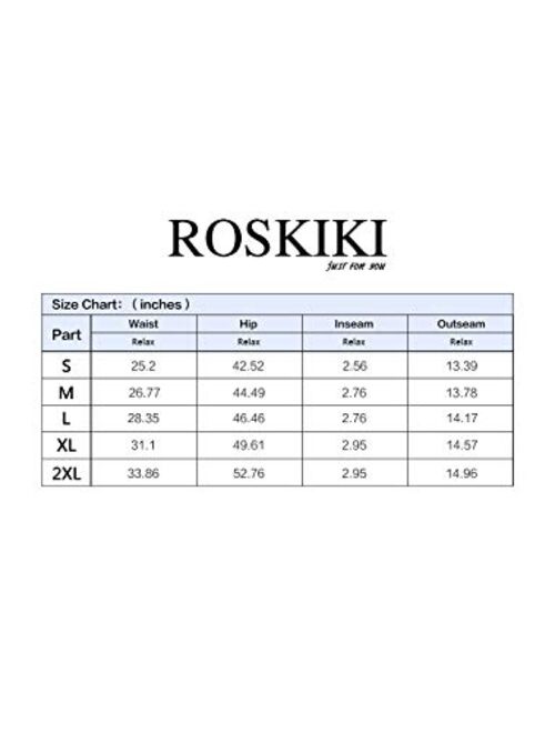 ROSKIKI Womens Summer Casual Drawstring Elastic Waist Comfy Pure Color Shorts with Pockets