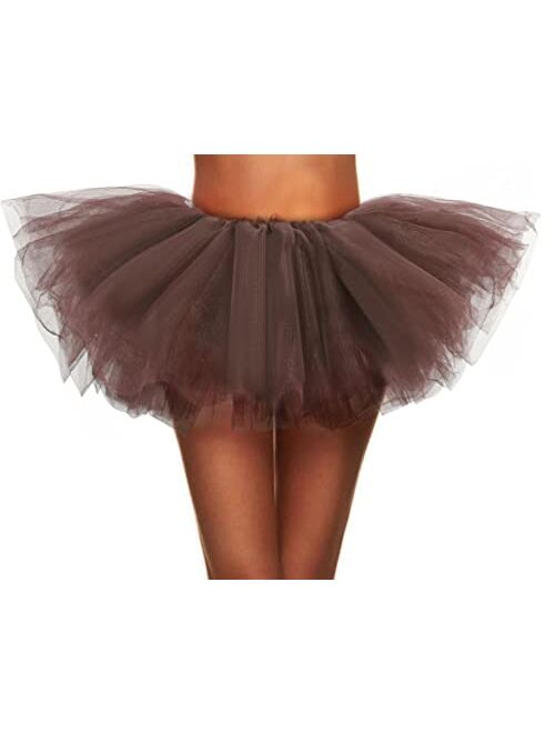 Simplicity Women's Adult Classic Elastic 3 or 4 Layered Tulle Tutu Skirt