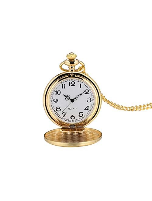 I-MART Smooth Vintage Pocket Watch with Chain