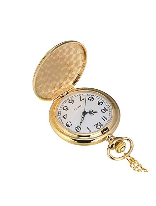 I-MART Smooth Vintage Pocket Watch with Chain