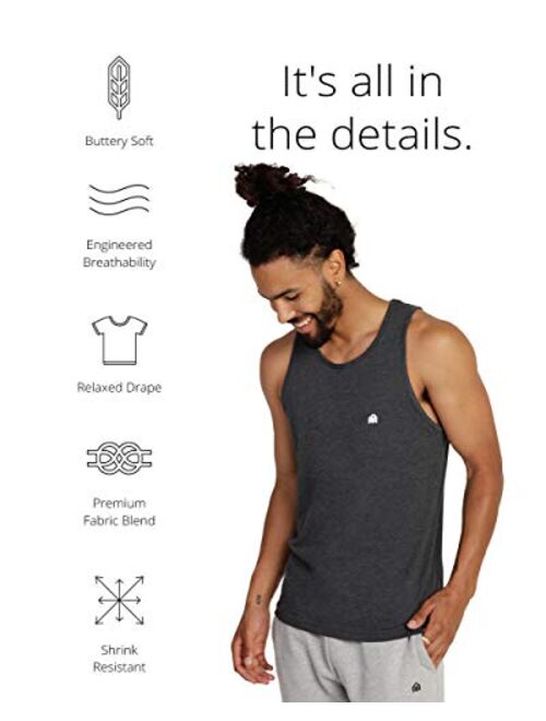 INTO THE AM Men's Premium Basic Tank Tops Ultra-Soft Modern Fit Sleeveless Tank