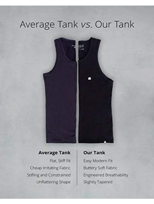 INTO THE AM Men's Premium Basic Tank Tops Ultra-Soft Modern Fit Sleeveless Tank